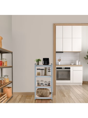 relaxdays 2 x Schwerlastregal in Hellbraun/ Silber - (B)60 x (H)120 x (T)30 cm