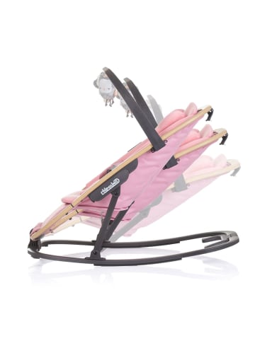 Chipolino Babywippe Senso Holzoptik in rosa