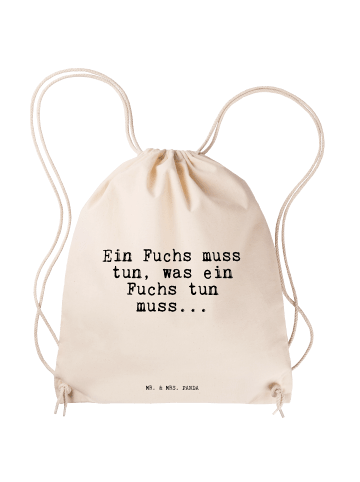 Mr. & Mrs. Panda Sportbeutel Ein Fuchs muss tun,... mit Spruch in Creme