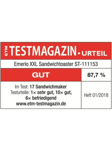 Emerio ST-111153 XXL-Sandwich-Toaster für 4 Scheiben Toast