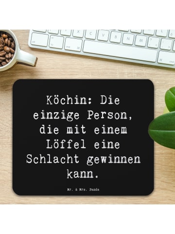 Mr. & Mrs. Panda Mouse Pad Spruch Köchin Stärke mit Spruch in Schwarz