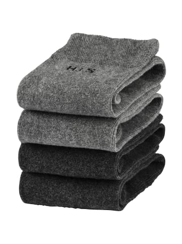 H.I.S Socken in 2x grau, 2x anthrazit