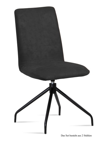 58 aufm Kessel ESSZIMMERSTUHL drehbar (2er-Set) Divona 47x92x60 Schwarz/Anthrazit