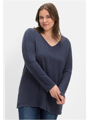 sheego Pullover in indigo meliert