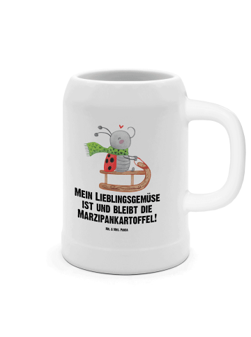 Mr. & Mrs. Panda Bierkrug Smörle Rodeln mit Spruch in Weiß