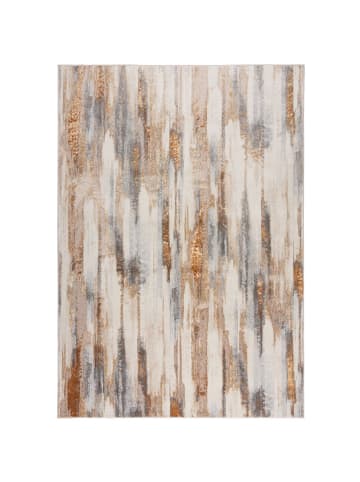 KADIMA DESIGN Designer-Glanzteppich mit abstrakter Ästhetik, hoch strapazierfähig in Gold