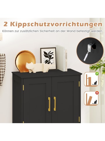 COSTWAY Küchenschrank 60 x 30 x 110 cm in Schwarz