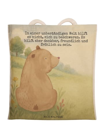 Mr. & Mrs. Panda Einkaufstasche Bär Schulterblick Design mit Spruch in Weiß