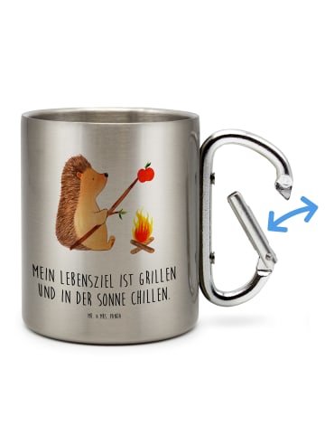 Mr. & Mrs. Panda Becher Igel Grillen mit Spruch in Silber
