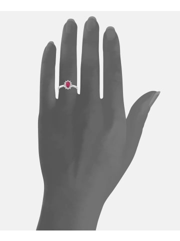Diamant L'éternel Cluster-Ring aus 750 Weißgold mit Diamant mit Rubin