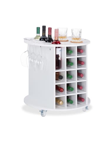 relaxdays Weinregal in Weiß - (H)56 x Ø54 cm