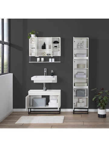 home24 Hochschrank Zaddy in Weiß