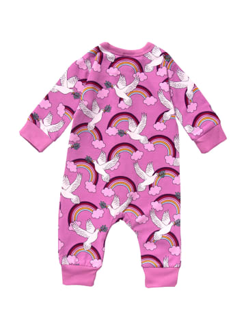 Villervalla Strampler Regenbogen Peace in rosa/pink