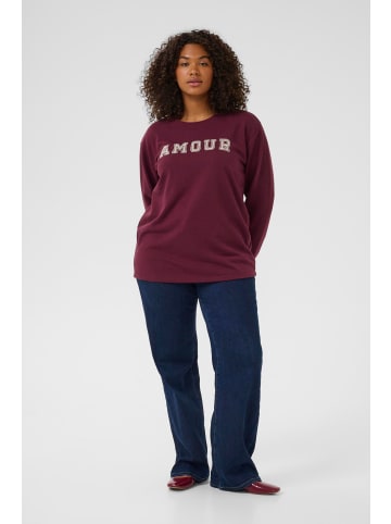 KAFFE curve Sweatshirt KCeliza Loose fit in Windsor Wine/Amour Embd.