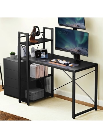 VASAGLE Schreibtisch Barnet in Schwarz - (B)60 x (H)120 x (T)120 cm