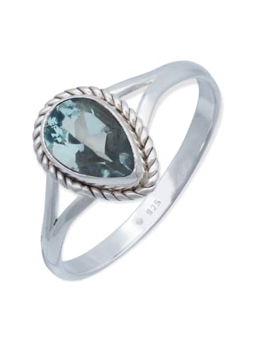 mantraroma 925er Silber - Ringe mit Blau Topas facettiert