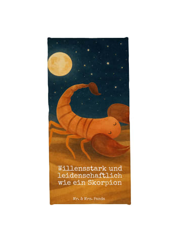 Mr. & Mrs. Panda Strandtuch Sternzeichen Skorpion Design mit Spruch in Weiß