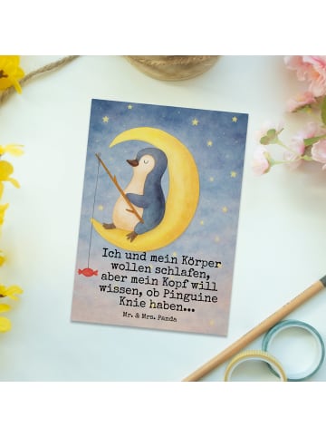 Mr. & Mrs. Panda Postkarte Pinguin Mond Design mit Spruch in Weiß