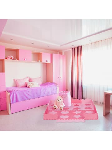 relaxdays 52-tlg. Puzzlematte in Pink/ Rosa