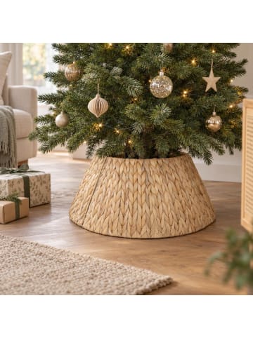 Feeric Lights Geflochtene Weihnachtsbaumständerabdeckung in Gelb, (B) 56 x (H) 22 x (L) 56 cm