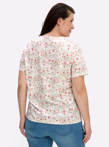 WITT WEIDEN Kurzarmshirt in ecru-hellrosé-gemustert