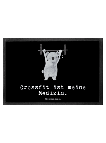 Mr. & Mrs. Panda Fußmatte Koala Crossfit mit Spruch in Schwarz