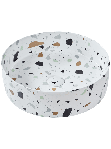 Beliani Waschbecken NULES in Weiß/Bunt - (W) 40 x (H) 10 x (L) 40 cm