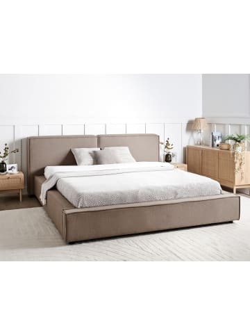 Beliani 2-tlg Doppelbett LINARDS in Braun/Schwarz