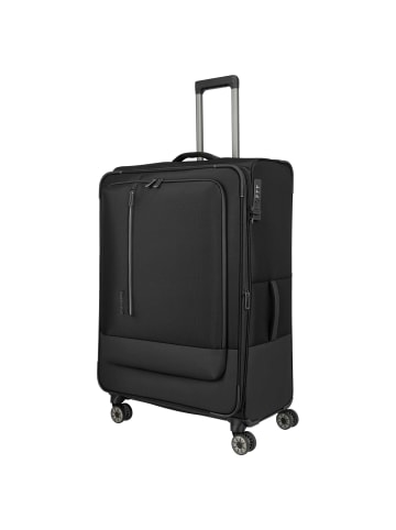 travelite Crosslite - 4-Rollen-Trolley XL 81 cm erw. (schwarz) in schwarz