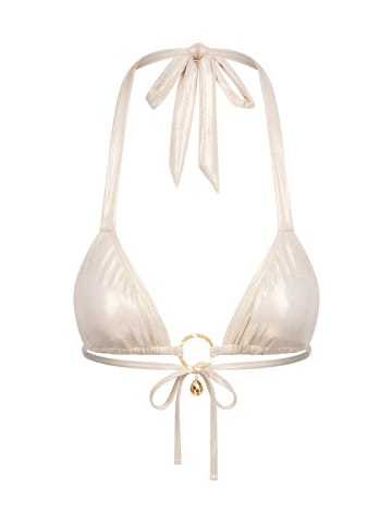 Moda Minx Bikini Top Mykonos Pendant Hoop Triangle in Beige