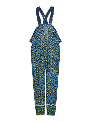 Schmuddelwedda Mädchen (Kids) Regenhose in Stahlblau Limette Leo