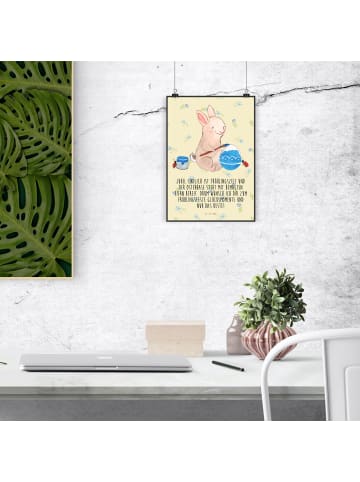 Mr. & Mrs. Panda Plakat Hase Marienkäfer mit Spruch in Blumig