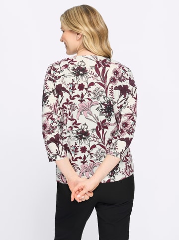 Sieh an! Rundhals-Shirt in ecru-burgund-bedruckt