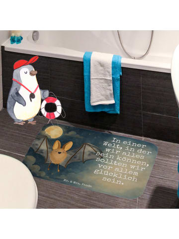 Mr. & Mrs. Panda Badteppich Fledermaus Flügel Design mit Spruch in Weiß