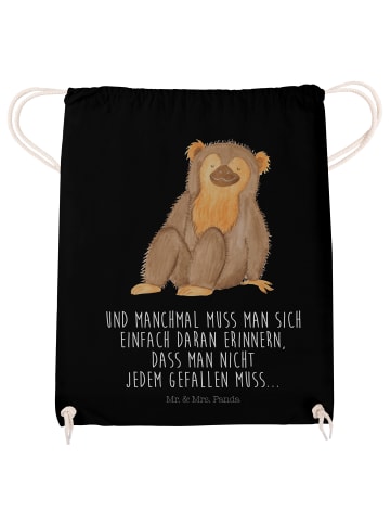 Mr. & Mrs. Panda Stoffbeutel Affe mit Spruch in Schwarz