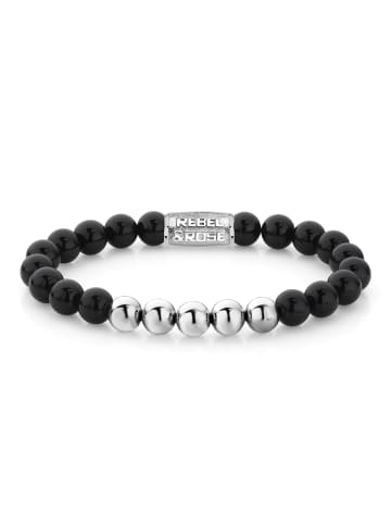 Rebel & Rose Armband The Black Beads with Silver Details Armband in schwarz
