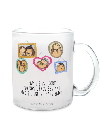 Mr. & Mrs. Panda Tasse Igel Familie mit Spruch in Transparent