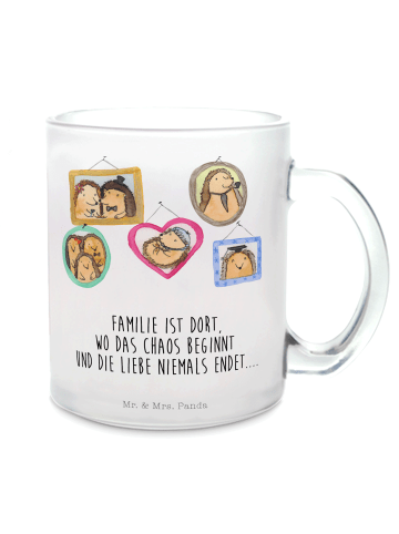 Mr. & Mrs. Panda Teetasse Igel Familie mit Spruch in Transparent