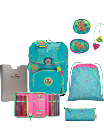 DerDieDas Schulranzen Set 5-tlg. ErgoFlex Tiny Superflash Paradise in türkis
