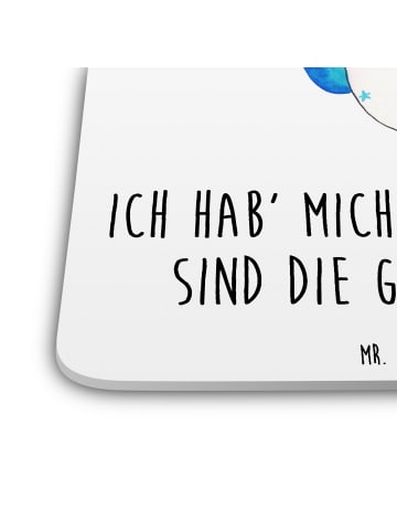 Mr. & Mrs. Panda Gläseruntersetzer Einhorn Mann mit Spruch in Weiß