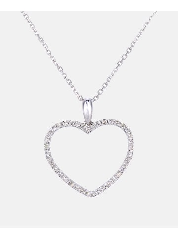 Diamant L'éternel Halskette mit Anhänger aus 375 Weißgold mit Diamant Herz-Design