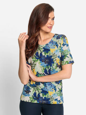 WITT WEIDEN Kurzarmshirt in royalblau-smaragd-bedruckt