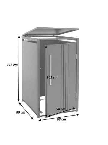MCW 1er-Mülltonnenverkleidung Q76, Anthrazit