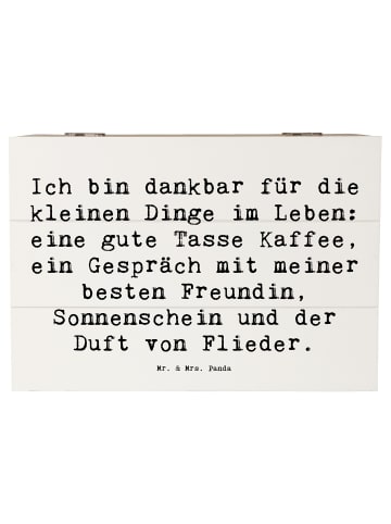 Mr. & Mrs. Panda Aufbewahrungsbox Holz Spruch Dankbarkeit für kl... in Weiß