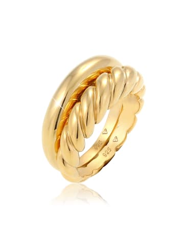 Elli Ring 925 Sterling Silber Ring Set, Twisted in Gold