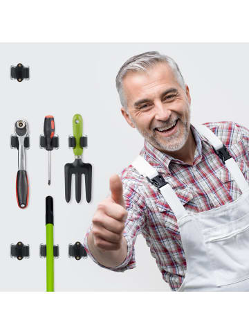 relaxdays 100x Gerätehalter in Grau/Schwarz