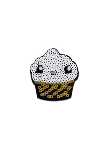 Catch the Patch Muffin Cupcake Mit PaillettenApplikation Bügelbild ingoldfarben