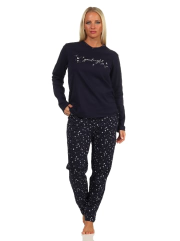 NORMANN Pyjama langarm Schlafanzug Kuschel interlock Sterne - 69477 in Grau
