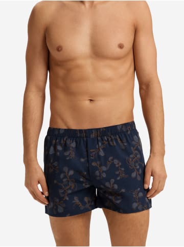 Hanro Boxershorts Fancy Woven in navy ink leaves