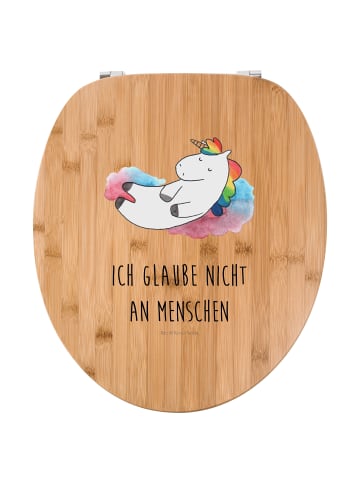 Mr. & Mrs. Panda Motiv WC Sitz Einhorn Wolke 7 mit Spruch in Braun